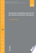 Convention européenne des droits de l'homme et droit de l'entreprise