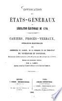 Convocation des États-généraux et législation électoriale de 1789
