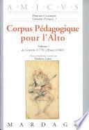 Corpus pédagogique pour l'alto: De Corrette (1773) à Elwart (1844)