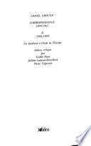 Correspondance, 1894-1967: 1906-1909 Un etudiant a l'ecole de l'Europe