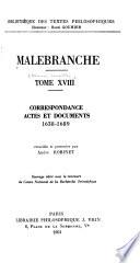 Correspondance. Actes et documents, 1638-1689