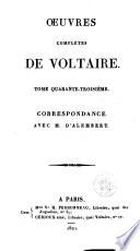 Correspondance avec M. d'Alembert