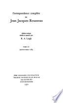 Correspondance complète de Jean Jacques Rousseau