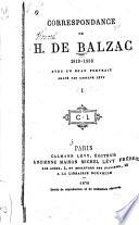 Correspondance de H. de Balzac, 1819-1850