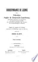 Correspondance de Leibniz avec l'électrice Sophie de Brunswick-Lunebourg