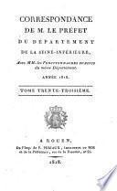 Correspondance de M. le pref́et du Département de la Seine-Inférieure, avec MM. les fonctionnaires publics du même département