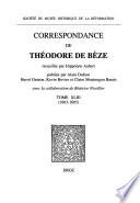 Correspondance de Théodore de Bèze