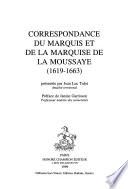 Correspondance du Marquis et de la Marquise de la Moussaye, 1619-1663