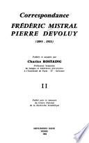 Correspondance, Frédéric Mistral, Pierre Devoluy (1895-1913)