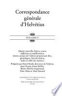 Correspondance générale d'Helvétius