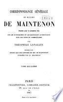 Correspondance générale de Madame de Maintenon