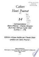 Correspondance Henri Pourrat-Charles Silvestre: Du 8 mai 1920 au 4 août 1925 (lettres 1-170)