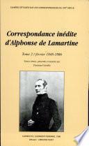 Correspondance inédite d'Alphonse de Lamartine