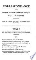 Correspondance sur l'École royale polytechnique, à l'usage des élèves de cette école