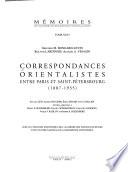 Correspondances orientalistes entre Paris et Saint Pétersbourg (1887-1935)