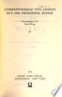 Correspondenz von Leibniz mit der Prinzessin Sophie