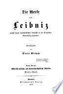 Correspondenz von Leibniz mit der Prinzessin Sophie