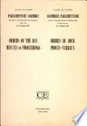 Council of Europe Parliamentary Assembly Twenty-Sixth Ordinary Session (Third Part) 22-29 January 1975 Orders of the Day Minutes of Proceedings