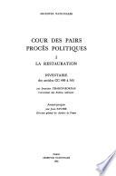 Cour des pairs, procès politiques