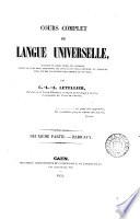 Cours complet de langue universelle ...: Radicaux