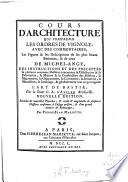 Cours d'architecture qui comprend les ordres de Vignole