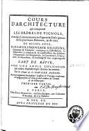 Cours d'architecture qui comprend les ordres de Vignole