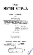 Cours d'histoire nationale