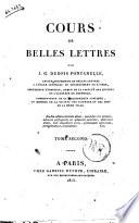 Cours de belles lettres par J.C. Dubois Fontanelle, ... Tome premier [-quatrieme]