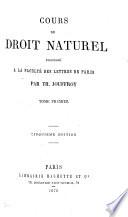 Cours de droit naturel [ed. by J.P. Damiron].
