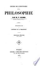 Cours de l'histoire de la philosophie ...
