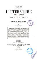 Cours de litterature francaise tableau de la litterature au 18. siecle par M. Villemain