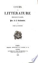 Cours de littérature profane et sacrée