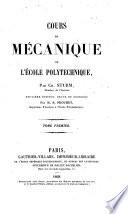 Cours de mecanique de l'ecole polytechnique