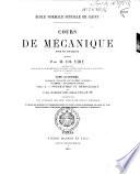 Cours de mecanique pure et appliquee