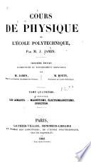 Cours de physique de l'école polytechnique: Applications de l'électricité. Complément, tables 3e éd. 1883