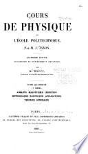 Cours de physique de l'École polytechnique: Instruments de mesure. Hydrostatique. Physique moléculaire