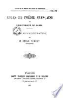 Cours de poésie française de l'Université de Paris