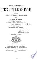Cours élémentaire d'écriture sainte