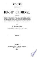 Cours élémentaire de droit criminel
