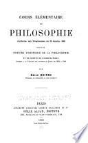 Cours élémentaire de philosophie