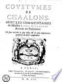 Coustumes de Chaalons