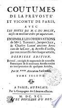 COUTUMES DE LA PREVOSTE' ET VICOMTE' DE PARIS