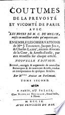 Coutumes de la prevosté et vicomté de Paris