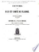 Coutumes des pays et comté de Flandre