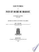 Coutumes du pays et duché de Brabant0