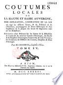 Coutumes générales et locales de la province d'Auvergne