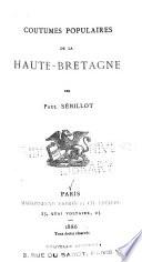 Coutumes populaires de la Haute-Bretagne