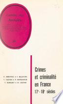 Crimes et criminalité en France sous l'Ancien régime