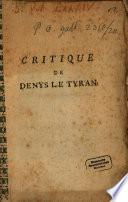 Critique de Denys le Tyran