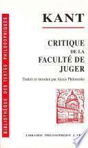 Critique de la faculté de juger